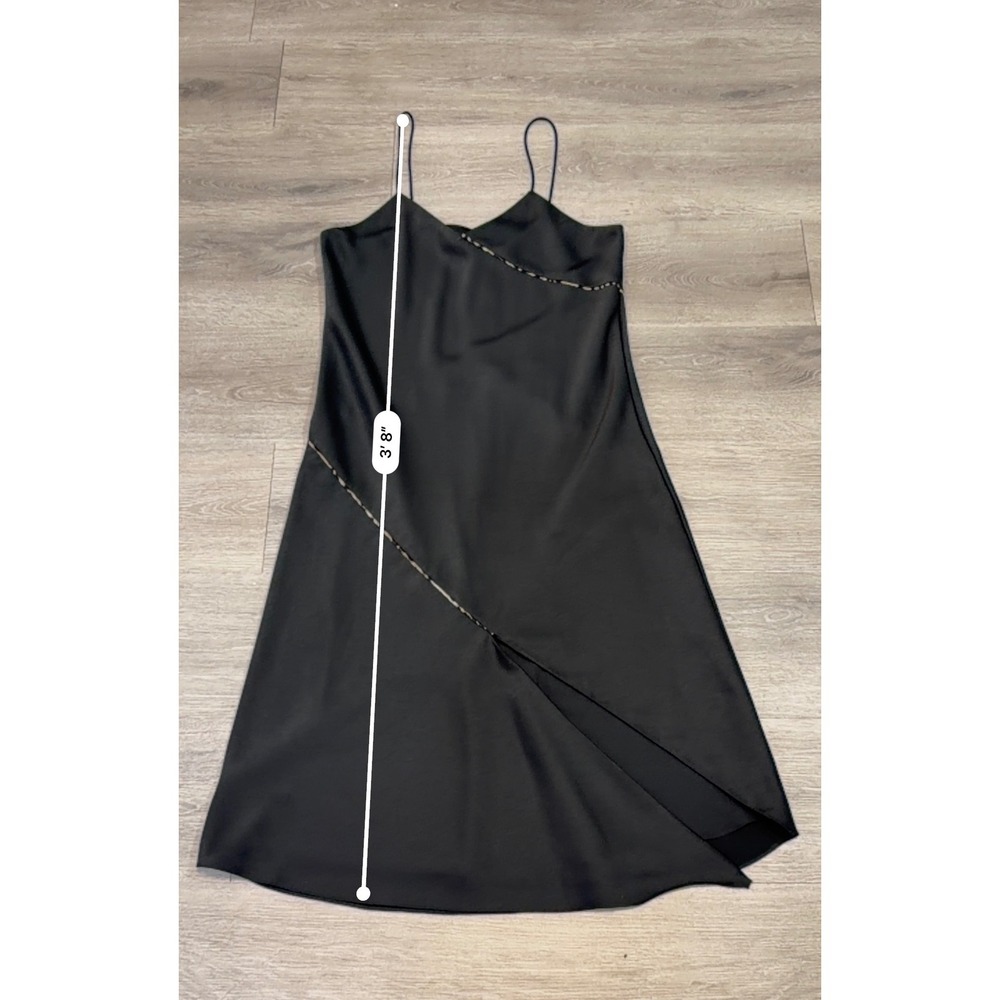 Sam Edelman Leopard Trim Contrast Piping Cami Midi Slip Dress NWT Size 6 - Picture 7 of 8